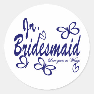 Butterfly Wedding/Jr.Bridesmaid Runder Aufkleber