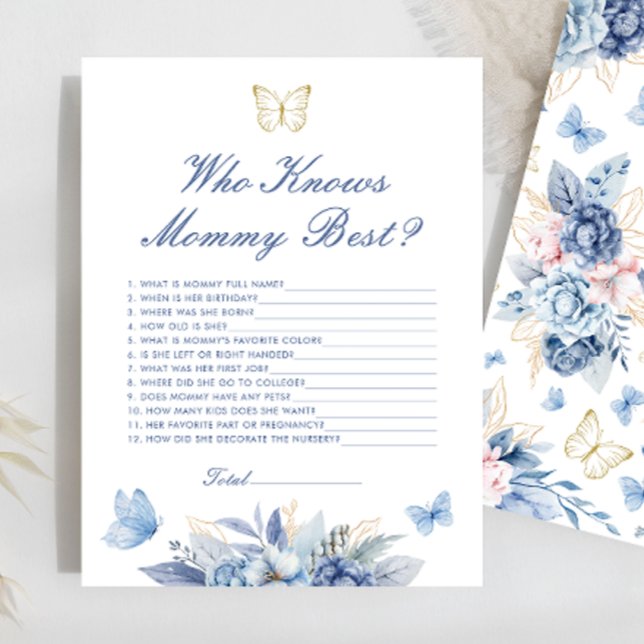 Butterfly Wer Mommy Best Baby Shower Game kennt (Von Creator hochgeladen)
