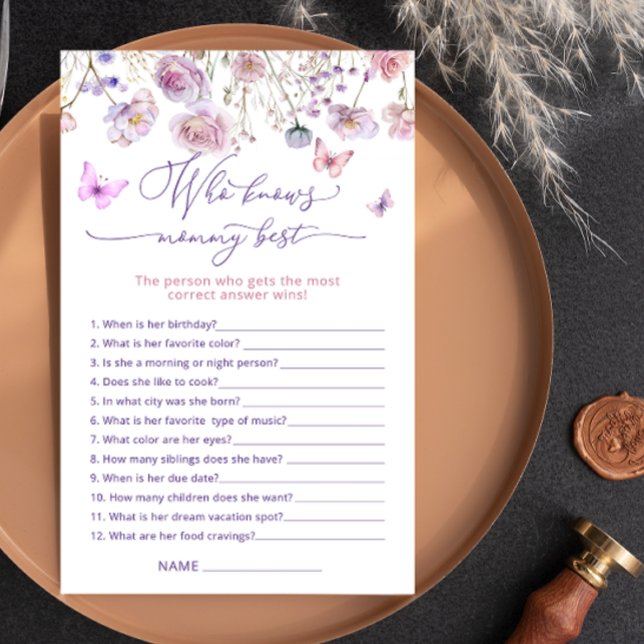 Butterfly Wer Mommy Best Baby Shower Game kennt (Von Creator hochgeladen)