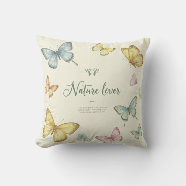 Butterfly Whispers Naturlich Inspiriert Kissen (Vorderseite)