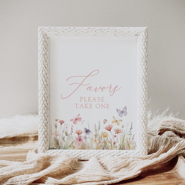 Butterfly Wildblume Baby Shower Favoriten Schild (Von Creator hochgeladen)