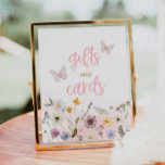 Butterfly Wildblume Babydusche Geschenke und Karte Poster<br><div class="desc">Dieses schöne Butterfly und Wildblume Baby Dusche Geschenke und Karten Schild.</div>
