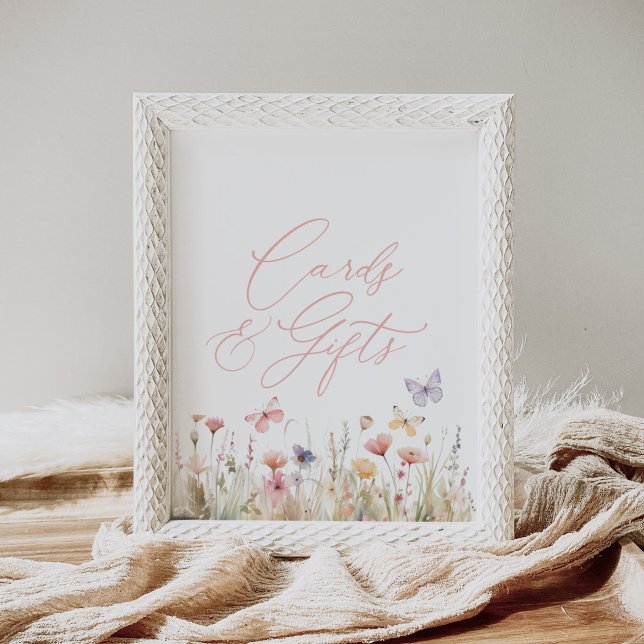 Butterfly Wildblume Babyduschkarten und Geschenke Poster (Von Creator hochgeladen)