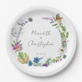 Butterfly-Wildblumen Hochzeit Pappteller