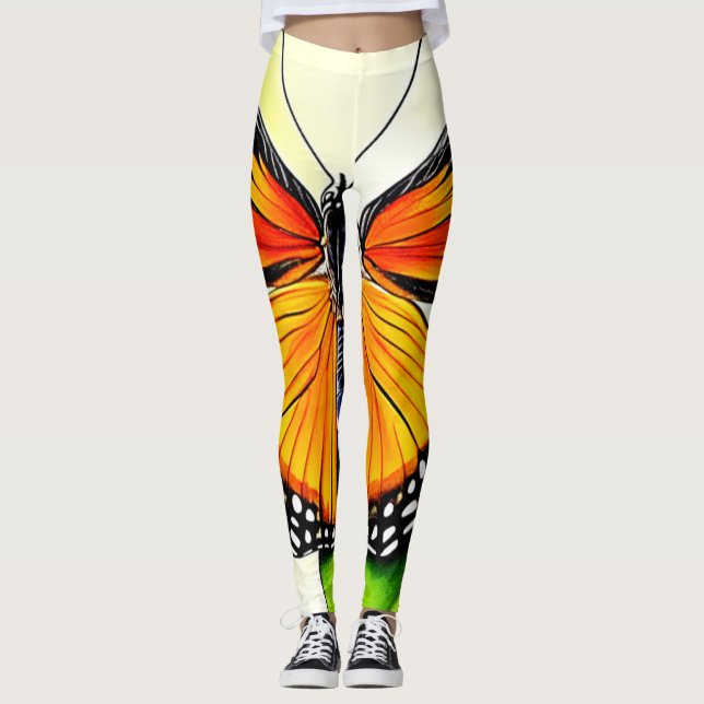 Butterfly Wing Detail Design Leggings (Vorderseite)