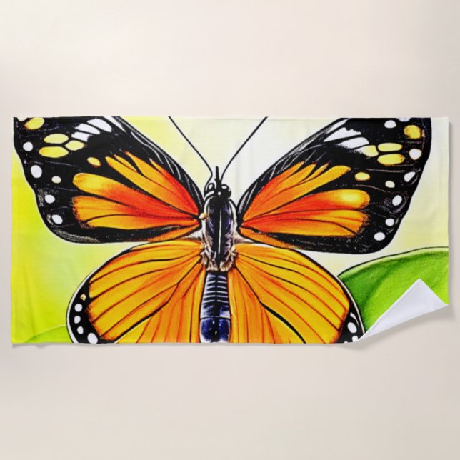 Butterfly Wing Detail Design Strandtuch (Vorderseite)