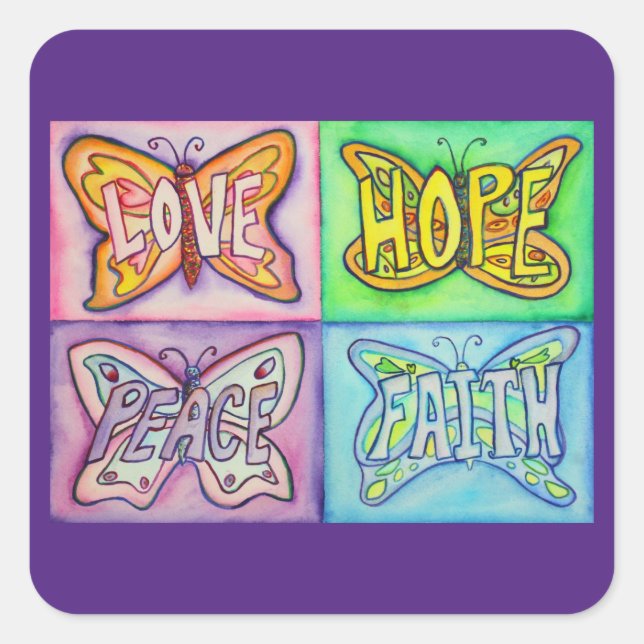 Butterfly Wings Word Art Custom Sticker Decks (Vorderseite)