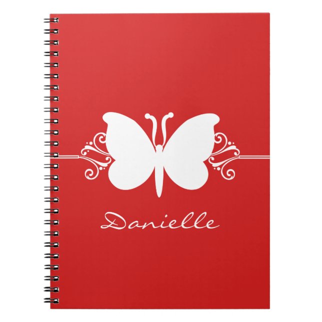 Butterfly-Wirbel-Notebook, rot Notizblock (Vorderseite)