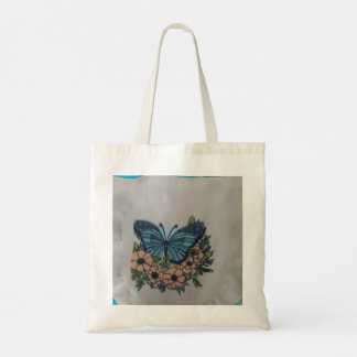 Butterfly with florals tote tragetasche