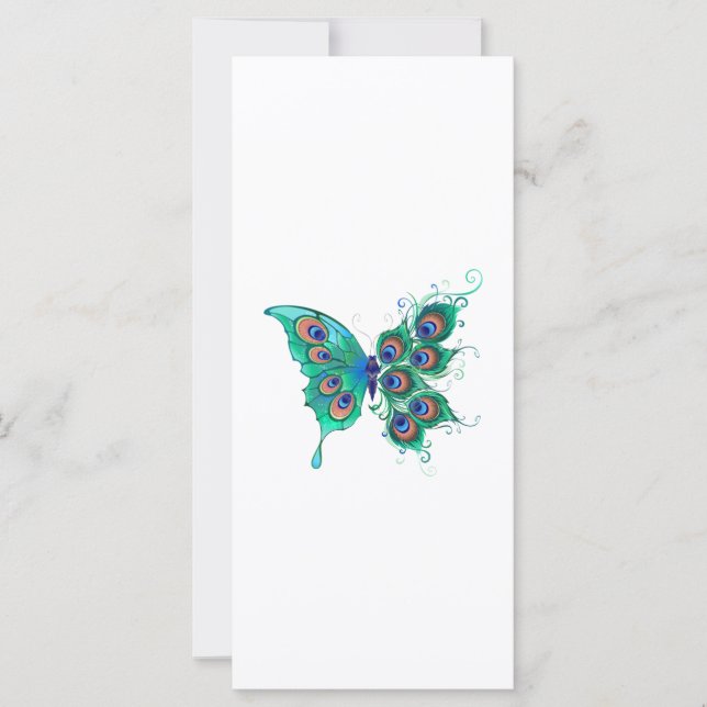 Butterfly with Green Peacock Feathers (Vorderseite)