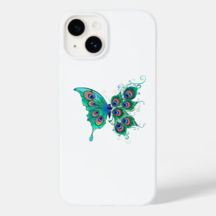Butterfly with Green Peacock Feathers Case-Mate iPhone 14 Hülle