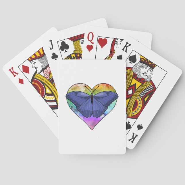 Butterfly with Heart Spielkarten (Rückseite)