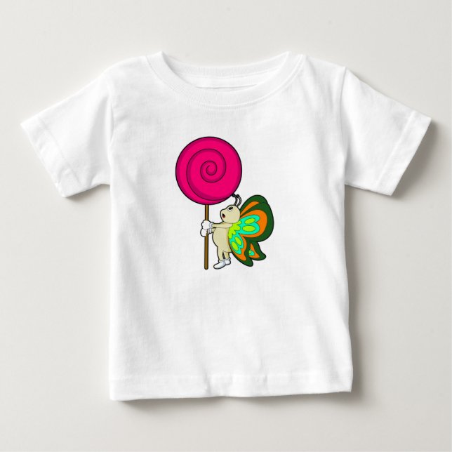Butterfly with Lollipop Baby T-shirt (Vorderseite)