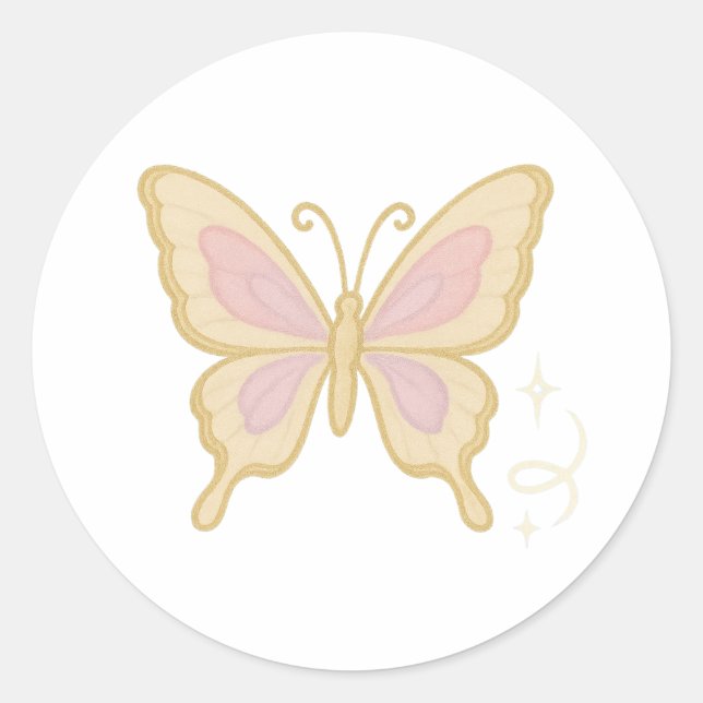 Butterfly with Pearlescent Wings Runder Aufkleber (Vorderseite)