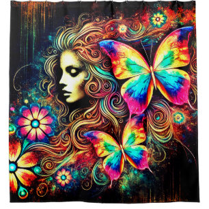 Butterfly Woman Duschvorhang