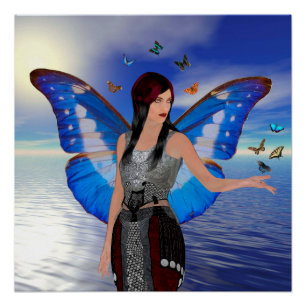 Butterfly Woman Poster