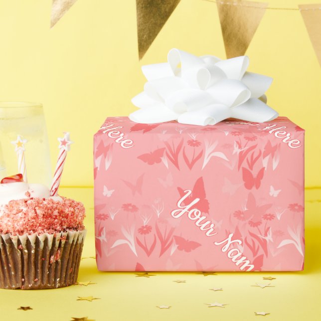 Butterfly Wrapping Paper Personalisiert Gift Paper Geschenkpapier (Geburtstagsparty)