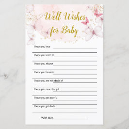 Butterfly Wünsche für Baby Showspiele