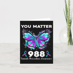 Butterfly You 988 Suicide Prevention Awareness Rib Karte