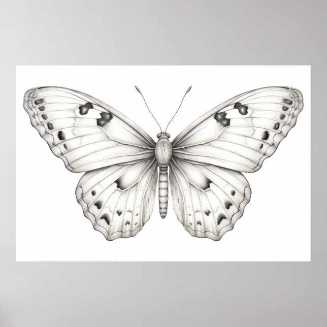 Butterfly zeichnend poster (Vorne)