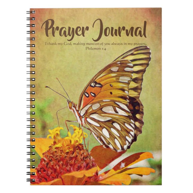 Butterfly Zinnia Prayer Journal Notizblock (Vorderseite)