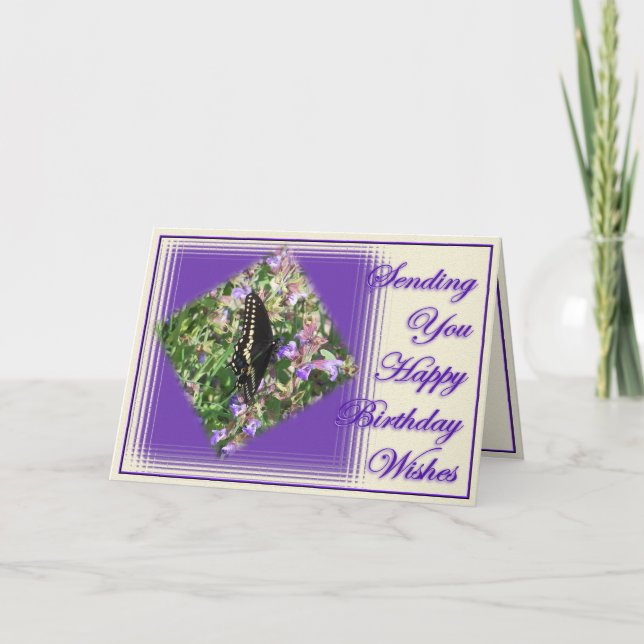 ButterflyBdayWünsche anpassen Karte (Vorderseite)