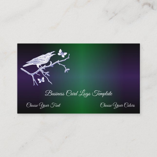 Butterfly's & Raven Business Card Visitenkarte (Vorderseite)