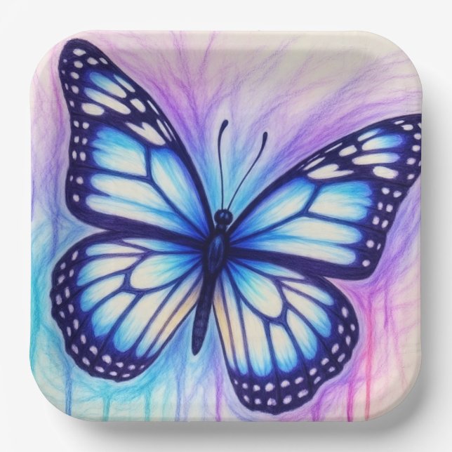 ButterflySketch Pappteller (Vorderseite)
