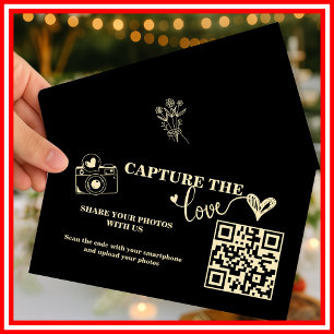 Buttergelb Capture The Love QR-Code Hochzeit Begleitkarte