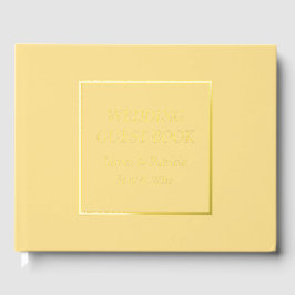 Buttergelb Einfache, stilisierte Letterhochzeit Gästebuch