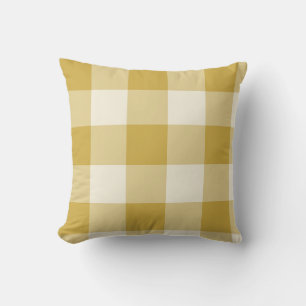 Buttergelb Kariert Groß Gingham Plaid Kissen