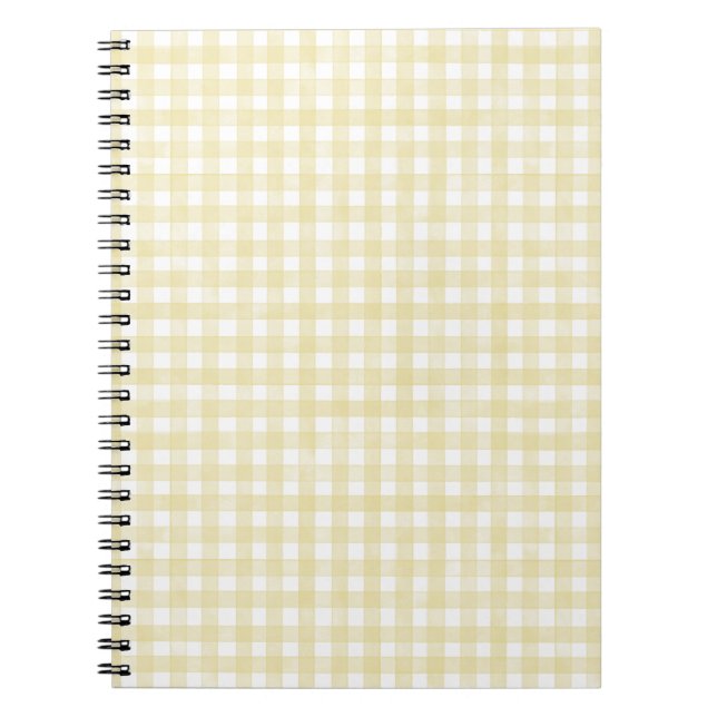 Buttergelb Klassischer Gingham Notizblock (Vorderseite)