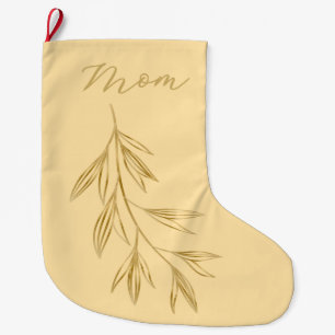 Buttergelb mit goldenem Grafikblatt benannt Großer Weihnachtsstrumpf