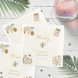 Buttergelb Sie fand ihre Honigbiene Hochzeitfeier Serviette