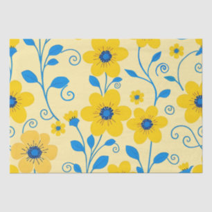 Buttergelb und blau seidenpapier