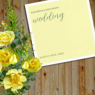Buttergelb und Minimalistische Hochzeit Serviette
