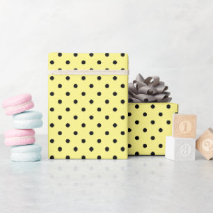 Buttergelb und schwarze Punkte Geschenkpapier