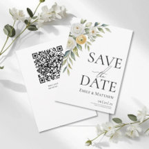 Buttergelbe Aquarell-Blumen Save The Date