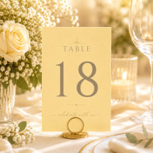 Buttergelbe moderne schicke Hochzeitstisch-Nummer