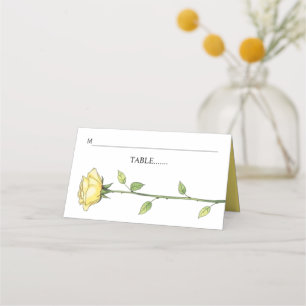 Buttergelbe Rose Blume Romantische Blumenbegleitun Platzkarte