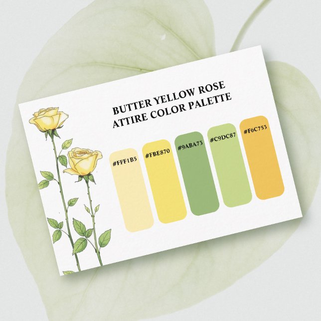Buttergelbe Rosen Hochzeitsfarbenpalette Begleitkarte (Von Creator hochgeladen)