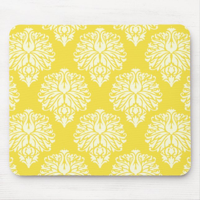 Buttergelbe Südliche Hütte Damaske Mousepad (Vorne)