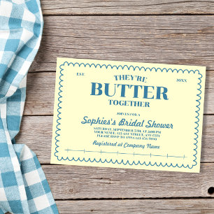 Buttergelbe Vintage-Packung Junggesellinnenabschie Einladung