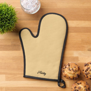 Buttergelber fester maßgeschneiderter Weihnachtsst Ofenhandschuh