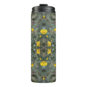 Buttergelbes Kalifornisches Mohnmuster-Thermal-Tum Thermosbecher
