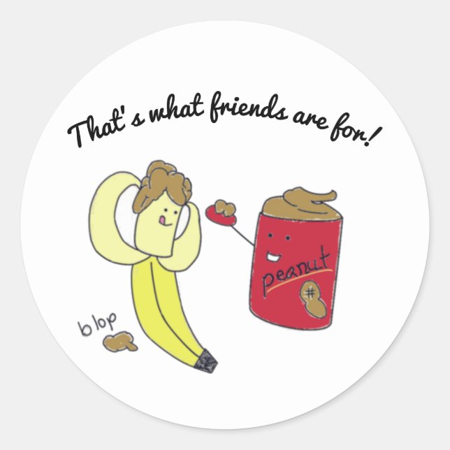 Butterkleber für Bananen und Erdnüsse Runder Aufkleber (Vorderseite)