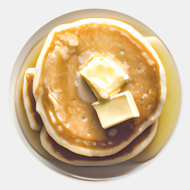 Butterkuchen mit Sirup Food Runder Aufkleber (Vorderseite)