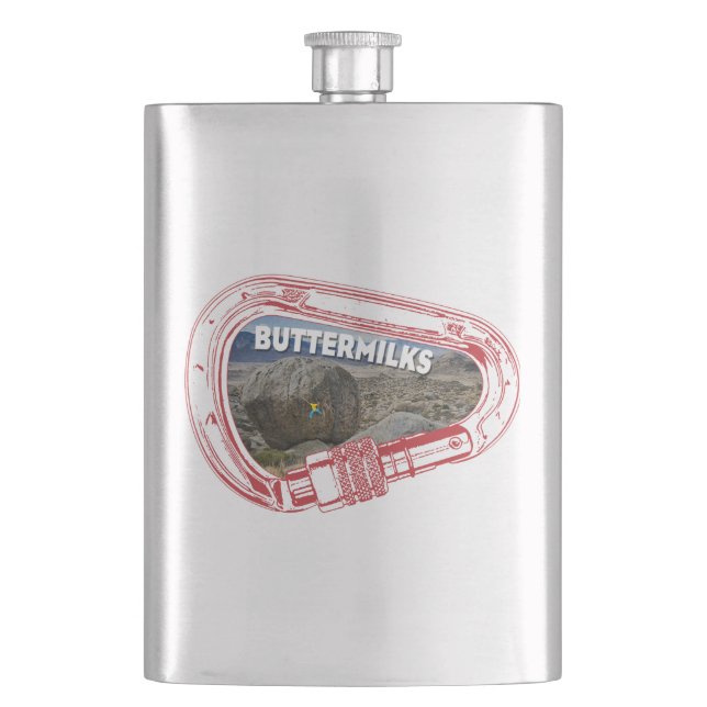 Buttermilch Klettern Carabiner Flasche Flachmann (Vorderseite)