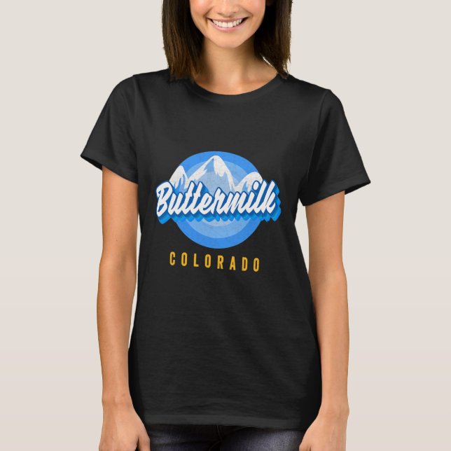 Buttermilch Snowboarding Co Ski Colorado Mountain  T-Shirt (Vorderseite)