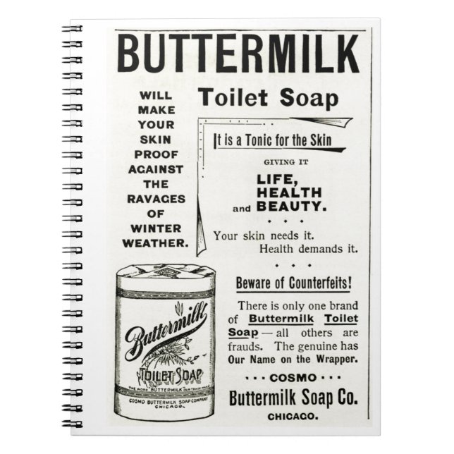 Buttermilch Toilettenseife Notizblock (Vorderseite)